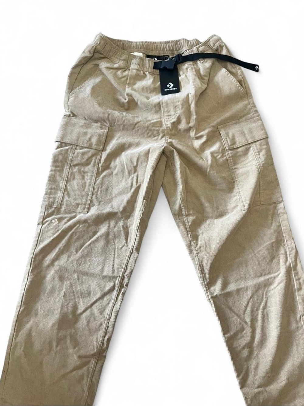 Converse Men’s Khaki Cargo Pants with Black Belt